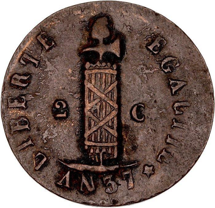 Haïti. 2 Centimes 1840 (Zonder Minimumprijs), Postzegels en Munten, Munten | Europa | Niet-Euromunten