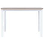 Eettafel 114x71x75 cm massief rubberwood wit en bruin, Huis en Inrichting, Tafels | Bijzettafels, Verzenden, Nieuw