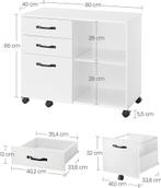 Vasagle - mobiele archiefkast met 3 laden - 66x80 cm - met, Verzenden, Nieuw