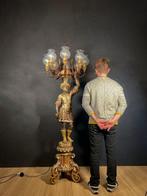 Candelabra vloerlamp - Brons, Glas, Hout, Antiek en Kunst