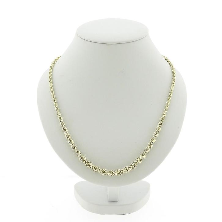 Gouden gedraaide schakelcollier (Ketting), Sieraden, Tassen en Uiterlijk, Kettingen, Overige kleuren, Gebruikt, Goud, Ophalen of Verzenden