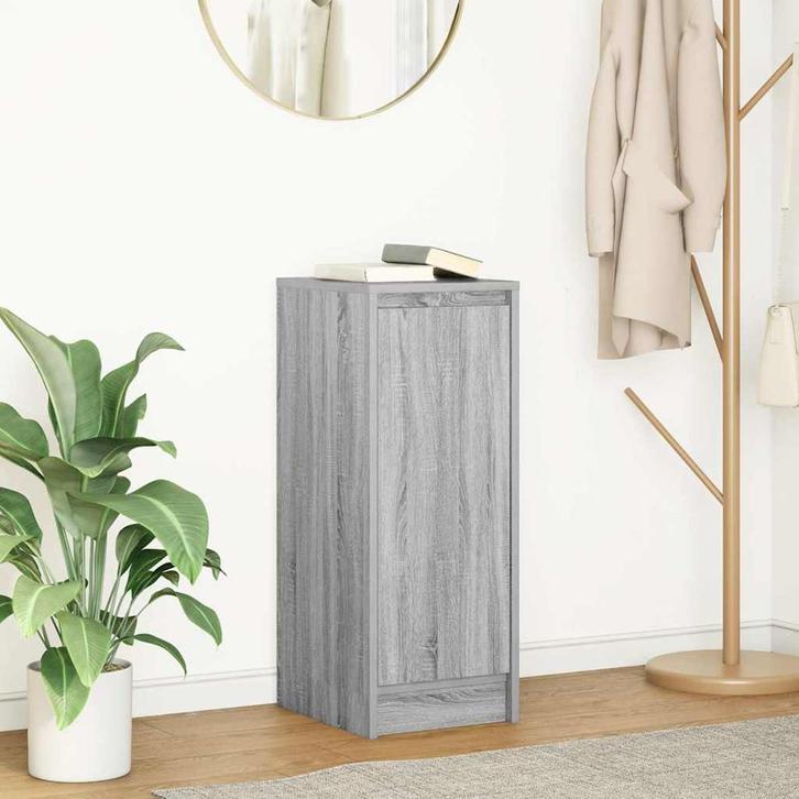 vidaXL Dressoir 29,5x34x76 cm bewerkt hout grijs sonoma, Huis en Inrichting, Kasten | Dressoirs, 25 tot 50 cm, Nieuw, Overige houtsoorten