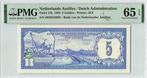 1984 Netherlands Antilles P 15b 5 Gulden Pmg 65 Epq, Postzegels en Munten, Bankbiljetten | Europa | Niet-Eurobiljetten, Verzenden