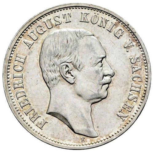 Duitsland, Saksen Friedrich August III. 3 Mark 1910, Postzegels en Munten, Munten | Europa | Niet-Euromunten