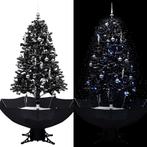 vidaXL Kerstboom sneeuwend met paraplubasis 170 cm PVC zwart, Diversen, Verzenden, Nieuw