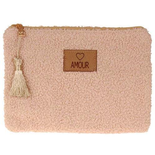 Toilettasje / Etui - Fluffy Sheep - Beigebruin met Label AM, Sieraden, Tassen en Uiterlijk, Toilettassen, Wit, Nieuw, Ophalen of Verzenden