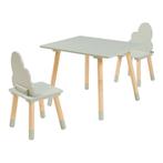 Kindertafelset Hovle met 2 stoelen wolkdesign mintgroen en n, Verzenden, Nieuw