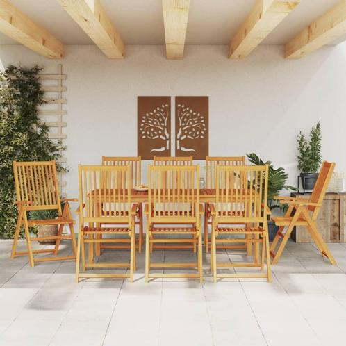 vidaXL 9-delige Tuinset massief acaciahout, Tuin en Terras, Tuinsets en Loungesets, Tuinset, Nieuw, 8 zitplaatsen, Hardhout, Verzenden