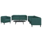 vidaXL 3-delige Loungeset stof donkergroen, Verzenden, Nieuw, Vierpersoons of meer, Stof