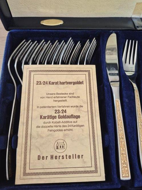 Solingen - Bestekset voor 12 personen (70) - 24 kt goud, Antiek en Kunst, Antiek | Meubels | Tafels