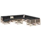 vidaXL 12-delige Loungeset massief grenenhout, Tuin en Terras, Tuinsets en Loungesets, Verzenden, Nieuw, Loungeset