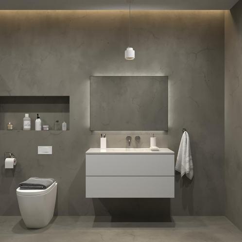 Badkamermeubelset Gliss Zeus 100 cm Mat Wit, Doe-het-zelf en Verbouw, Sanitair, Bad, Nieuw, Ophalen of Verzenden