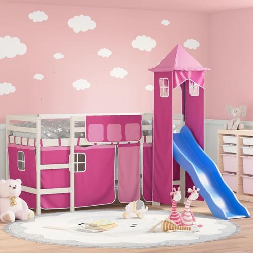 vidaXL Kinderhoogslaper met toren 80x200 cm massief, Huis en Inrichting, Slaapkamer | Bedden, 80 cm, 200 cm, Eenpersoons, Nieuw