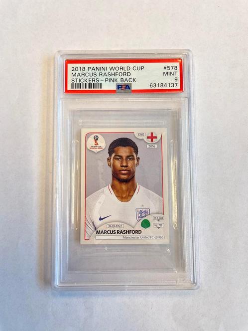 2018 Panini World Cup Marcus Rashford PSA 9 PINK BACK, Hobby en Vrije tijd, Stickers en Plaatjes, Zo goed als nieuw, Verzenden