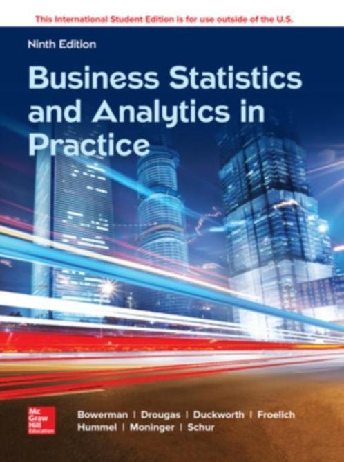 Business Statistics and Analysis in Practice 9 9781260287844, Boeken, Studieboeken en Cursussen, Zo goed als nieuw, Verzenden