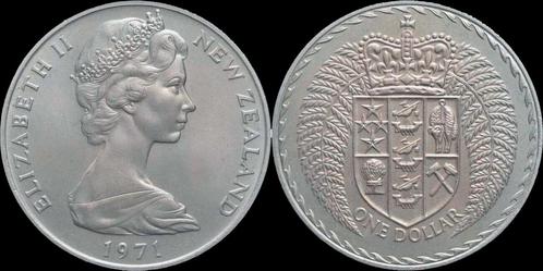 New Zealand 1 dollar 1971- Introduction of decimal curren..., Postzegels en Munten, Munten | Amerika, Verzenden