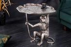Design Bijzettafel WILDLIFE MONKEY 60cm Zilver Metaal, Ophalen of Verzenden, Nieuw