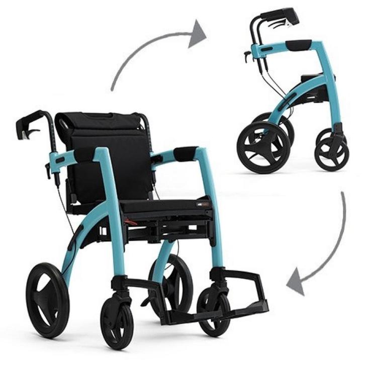 Rollz Motion – Rollator en Rolstoel in Eén - Blauw S, Diversen, Rollators, Nieuw, Ophalen of Verzenden