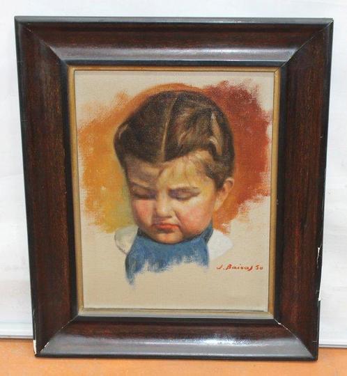 Joan Baixas Sigalés (1911-1995) - Retrato de niña, Antiek en Kunst, Kunst | Schilderijen | Klassiek