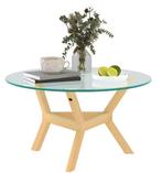 Nieuw: Ronde glazen salontafel - 80 cm met verstelbare poten, Huis en Inrichting, Tafels | Salontafels, Verzenden, Nieuw, Glas
