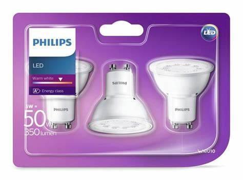 Philips LED lampen GU10 5 watt warm wit, Huis en Inrichting, Lampen | Losse lampen, Bajonetsluiting, Nieuw, Minder dan 30 watt