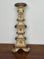 Kaarsenhouder - Hout, gelakt en bladgoud - gouden blad