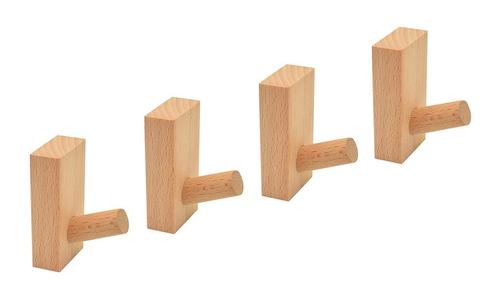 Set van 4 stevige kledinghaken voor jassen en tassen (beuke, Doe-het-zelf en Verbouw, Gereedschap | Handgereedschap, Nieuw, Ophalen of Verzenden