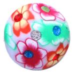 Fako Bijoux® - Click Button - Fimoklei - Bloemetjes Wit, Verzenden, Nieuw