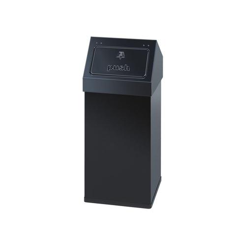 Carro-Push afvalbak met pushklep 55 ltr - Zwart, Huis en Inrichting, Woonaccessoires | Prullenbakken, Nieuw, Verzenden