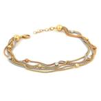 Handmade - Armband - 5.9 g - 18 karaat Witgoud, Geel goud,, Sieraden, Tassen en Uiterlijk, Armbanden, Nieuw