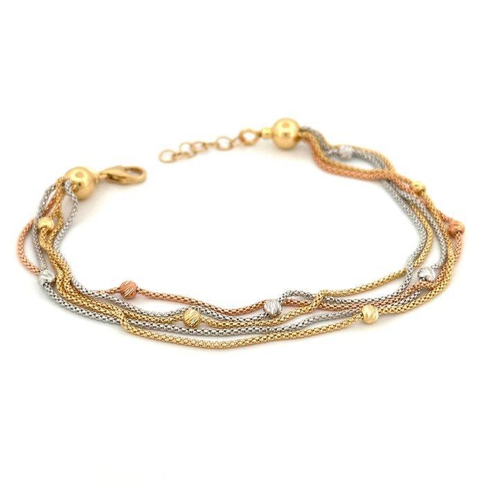 Handmade - Armband - 5.9 g - 18 karaat Witgoud, Geel goud,, Sieraden, Tassen en Uiterlijk, Armbanden