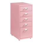 Kantoorkast Kökar ladekast op wielen 69x28x41 cm roze [en.ca, Verzenden, Nieuw in verpakking