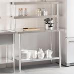 vidaXL Keukenwerktafel met bovenschap 110x55x150 cm, Verzenden