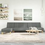 vidaXL Slaapbank L-vormig 255x140x70 cm stof donkergrijs, Verzenden, Nieuw, Stof, Minder dan 150 cm