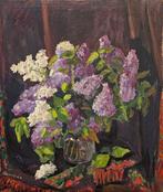 École Russe (XIX-XX) - Posimpressionist lilac Bouquet, Antiek en Kunst