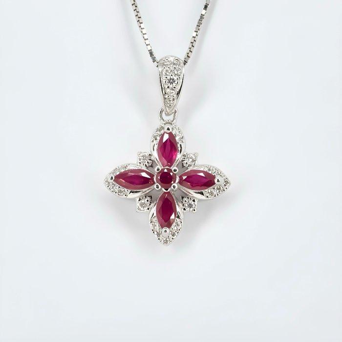 Zonder minimumprijs - Halsketting Verguld Robijn - Topaas -, Sieraden, Tassen en Uiterlijk, Kettingen