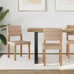 vidaXL Eetkamerstoel 2 pcs Naturel 46 x 55 x 84 cm Kubu, Huis en Inrichting, Stoelen, Verzenden, Nieuw, Bruin