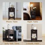 Bijzettafel met Lade en Plank 2 Verdiepingen Tellende, Huis en Inrichting, Woonaccessoires | Overige, Verzenden, Nieuw