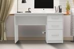 Bureautafel Mateo 3 lades Wit Structuur  decor Wit, Ophalen of Verzenden, Nieuw
