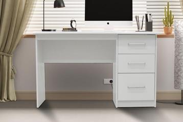 Bureautafel Mateo 3 lades Wit Structuur  decor Wit beschikbaar voor biedingen