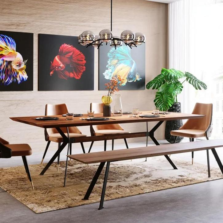 *WOONWINKEL* Kare Design Downtown Design Eettafel Hout, Huis en Inrichting, Tafels | Eettafels, Nieuw, Verzenden