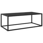 vidaXL Salontafel met zwart glas 100x50x35 cm zwart, Huis en Inrichting, Tafels | Salontafels, 100 tot 150 cm, Verzenden, Nieuw