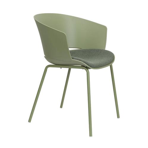 *WOONWINKEL* Plastic Kuipstoel Met Zitkussen Groen, Huis en Inrichting, Stoelen, Nieuw, Kunststof, Verzenden