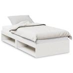 vidaXL Slaapbank met matras 100x200 cm massief grenenhout, 100 cm, Eenpersoons, Verzenden, Wit