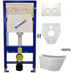 Geberit UP100 Toiletset - Vesta Wandcloset met Flatline, Doe-het-zelf en Verbouw, Sanitair, Ophalen of Verzenden, Nieuw