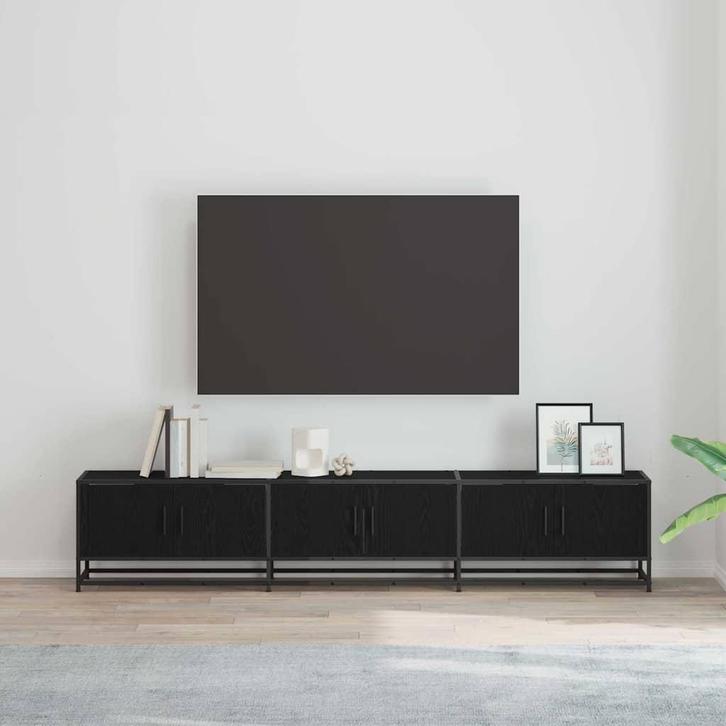 vidaXL TV Eenheden 2 pcs Zwart Eiken 210 x 35 x 41 cm, Huis en Inrichting, Kasten | Televisiemeubels, Nieuw, Minder dan 50 cm