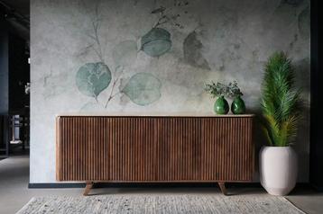Vintage dressoir met houten blad, marmer en travertine beschikbaar voor biedingen
