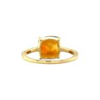 Gouden vintage ring met citrien en diamant 18 kt, Ophalen of Verzenden, Nieuw