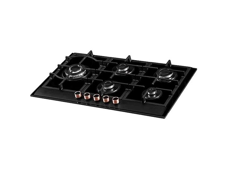 Everglades - Gas Kookplaat - Zwart Glas, Witgoed en Apparatuur, Kookplaten, Gas, Nieuw, 5 kookzones of meer, Verzenden