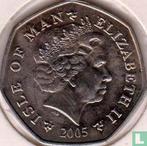 Man (Isle of Man) - Man 50 pence 2005 (kleurloos) Christ..., Verzenden, Overige landen, Losse munt, Goud